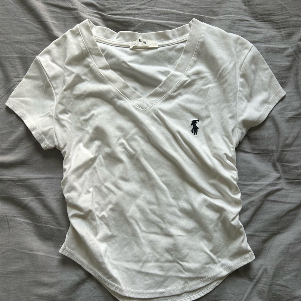 Polo by Ralph Lauren Women's White V-Neck Tee